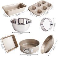 Lavinrose Set of 7 - Easy Baking Non Stick Oven Tray Sets - Carbon Steel N2