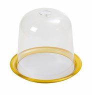 KDG International Omada Globo Panettone Tray with Dome, 13-Inch, Yellow