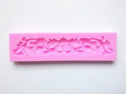 Longzang Flower Decoration Pattern Art Deco Silicone Mold Sugar Craft DIY Gumpaste Cake Decorating Clay Pink N3