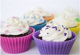 12 pcs Soft Silicone Round Cake Muffin Chocolate Cupcake Liner Baking Cup Mold Good Quality Non Toxic N2