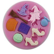 SHINA Magic Heels Witch Broom Fondant Mold Silicone Sugar Craft Cake Decorating