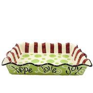 &#039;Hope Love Joy&#039; Christmas Rectangular Baking Dish