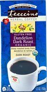 Teeccino Gluten Free Organic Chicory Herbal Tea Dandelion Dark Roast Tea Bags, Caffeine Free, Acid Free 10 count N3