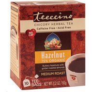 Teeccino Gluten Free Organic Chicory Herbal Tea Dandelion Dark Roast Tea Bags, Caffeine Free, Acid Free 10 count N8