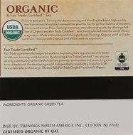 Twinings 100% Organic and Fair Trade Certified Pure Green Tea, 12 Count N3