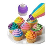 JLHua 2 PCS ColorSwirl 3-Color Coupler Icing Piping Bag Nozzle Converter for Cupcake Fondant Cookie