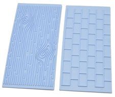Taloyer 2pcs Cake Fondant Wall Brick Wood Grain Mold Embosser Cutter DIY Mould