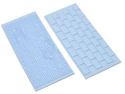 Taloyer 2pcs Cake Fondant Wall Brick Wood Grain Mold Embosser Cutter DIY Mould N2