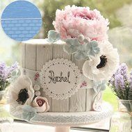 Taloyer 2pcs Cake Fondant Wall Brick Wood Grain Mold Embosser Cutter DIY Mould N6