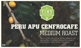 Tiny Footprint Organic Peru APU Medium Roast Coffee, Whole Bean, 1 Pound N2