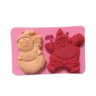 Yunko Christmas Party Santa Claus Snowman Shaped 3d Silicone Cake Fondant Mold Cake Decoration
