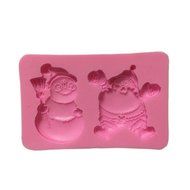 Yunko Christmas Party Santa Claus Snowman Shaped 3d Silicone Cake Fondant Mold Cake Decoration N2