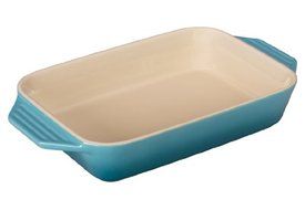 Le Creuset Stoneware Rectangular Dish, 7 by 5-Inch, Caribbean
