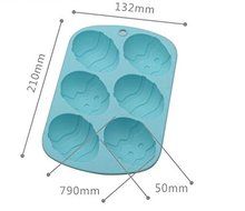 Blue 6 Cavities Eggs Silicone Cake Baking Mold Cake Pan Muffin Cups Handmade Soap Moulds Biscuit Chocolate Ice... N2