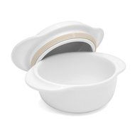 Chantal 93-MT15 WT Make and Take Round 3-Cup Casserole with Lid, Glossy White