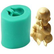 3D Baby Sitting Fondant Cake Bread Decorating Sugarcraft Silicone Pop Soap Mold Mould DIY Tools