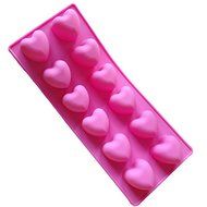 12 Love Heart DIY Silicone Cake Mold Pan 9"x3.7"x0.98" Color At Random