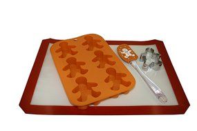 Christmas Cookies Cupcakes Silicone 4-pc Baking Set (Gingerman)