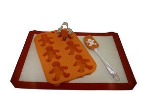 Christmas Cookies Cupcakes Silicone 4-pc Baking Set (Gingerman) N2