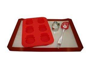 Christmas Cookies Cupcakes Silicone 4-pc Baking Set (Gingerman) N4
