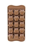 Silikomart Platinum Easychoc Chocolate Owl Mold, Brown