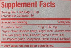 The Republic Of Tea Be Active Green Rooibos Tea, Get Burning - Herb Tea For Metabolism, 36 Tea Bag Tin N5