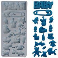 O.K Molds silicone fondant cake 17 pcs decoration baby girl gompaste M4814