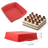 Lariy BIG Square Silicone Mold Cake Pan Mousse Bread Pizza Baking Tray 7.3x1.6 inch N2