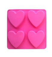 Yonger 4 Love Shape Baking Silicone Mold Cake Mold Cookie Mold Pudding Mold Jelly Mold