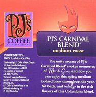PJ's Coffee - Carnival Blend Single Serve Cups, 12 Count (PACK OF 3) N6