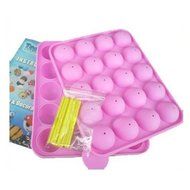 2-Piece Set 20 Holes Cake Pop Non-Stick Silicone Mold DIY Baking Tool