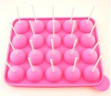 2-Piece Set 20 Holes Cake Pop Non-Stick Silicone Mold DIY Baking Tool N4