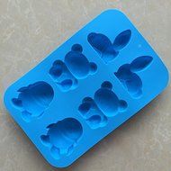 Longzang 6 Cavity Bunny Bear Penguin Silicone Mold for Cake Chocolate Ice Tray Panna Cotta Pudding Jello Shot... N2