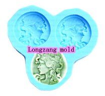Longzang mini girl head F0004 Fondant Mold Silicone Sugar mini mold Craft Molds DIY Cake Decorating
