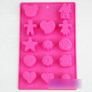 HuntGold Boy/Girl Love Story Cake Cookie Chocolate Silicone Gel Mold Mould Baking Tray(random color)