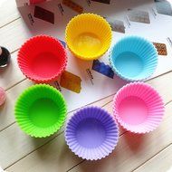 Dealglad&reg; 12pcs Silicone Cake Cupcake Liners Muffin Cases Pudding Mold Baking Cups (Random Color) N4
