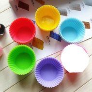 12 Pcs Round Soft Silicone Cake Muffin Chocolate Cupcake Liner Baking Cup Mold No.13