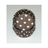 Brown Polka Dot Mini Size Cupcake Liners Baking Cups 100 count