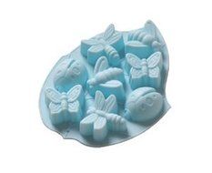 Cyqun(TM) 8 Cute Insects Shape Silicone Chocolate Mold Cake Mold (Blue)