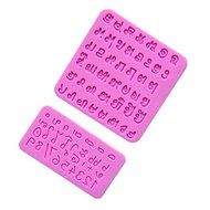 Lariy 2X Thai Letters Alphabets Mold Chocolate Fondant Silicone Mould Decorating Tools