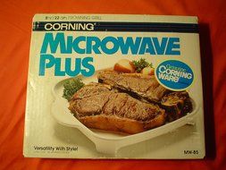 Corning Ware (MW-85) Microwave Plus White Handled Browning Gill Frying Dish Pan