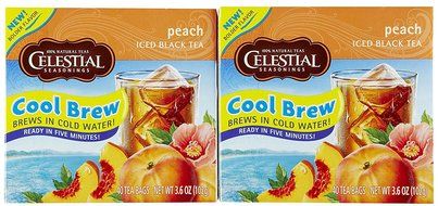 Celestial Seasonings Peach Cool Brew Iced Black Tea Bags - 40 ct N3