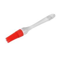 uxcell Silicone Round Shape Heat Resistant BBQ Utensil Cream Basting Brush Red Clear