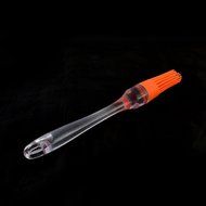 uxcell Silicone Round Shape Heat Resistant BBQ Utensil Cream Basting Brush Red Clear N8