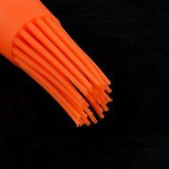 uxcell Silicone Round Shape Heat Resistant BBQ Utensil Cream Basting Brush Red Clear N9