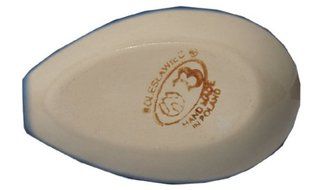 Polish Pottery Spoon Rest From Zaklady Ceramiczne Boleslawiec #1015-166a Floral Peacock Traditional Pattern N2