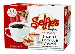 Selfie's Singles Hazelnut Coconut and Caramel Single Cup Coffee, 24 Count for Keurig K-cup Brewers