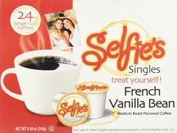 Selfie's Singles Hazelnut Coconut and Caramel Single Cup Coffee, 24 Count for Keurig K-cup Brewers N4