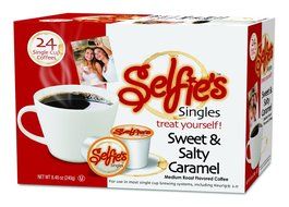 Selfie's Singles Hazelnut Coconut and Caramel Single Cup Coffee, 24 Count for Keurig K-cup Brewers N9
