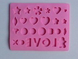 Flower Love Heart Muffin Sweet Chocolate Candy Jelly Fondant Cake Mold Silicone Baking Pan